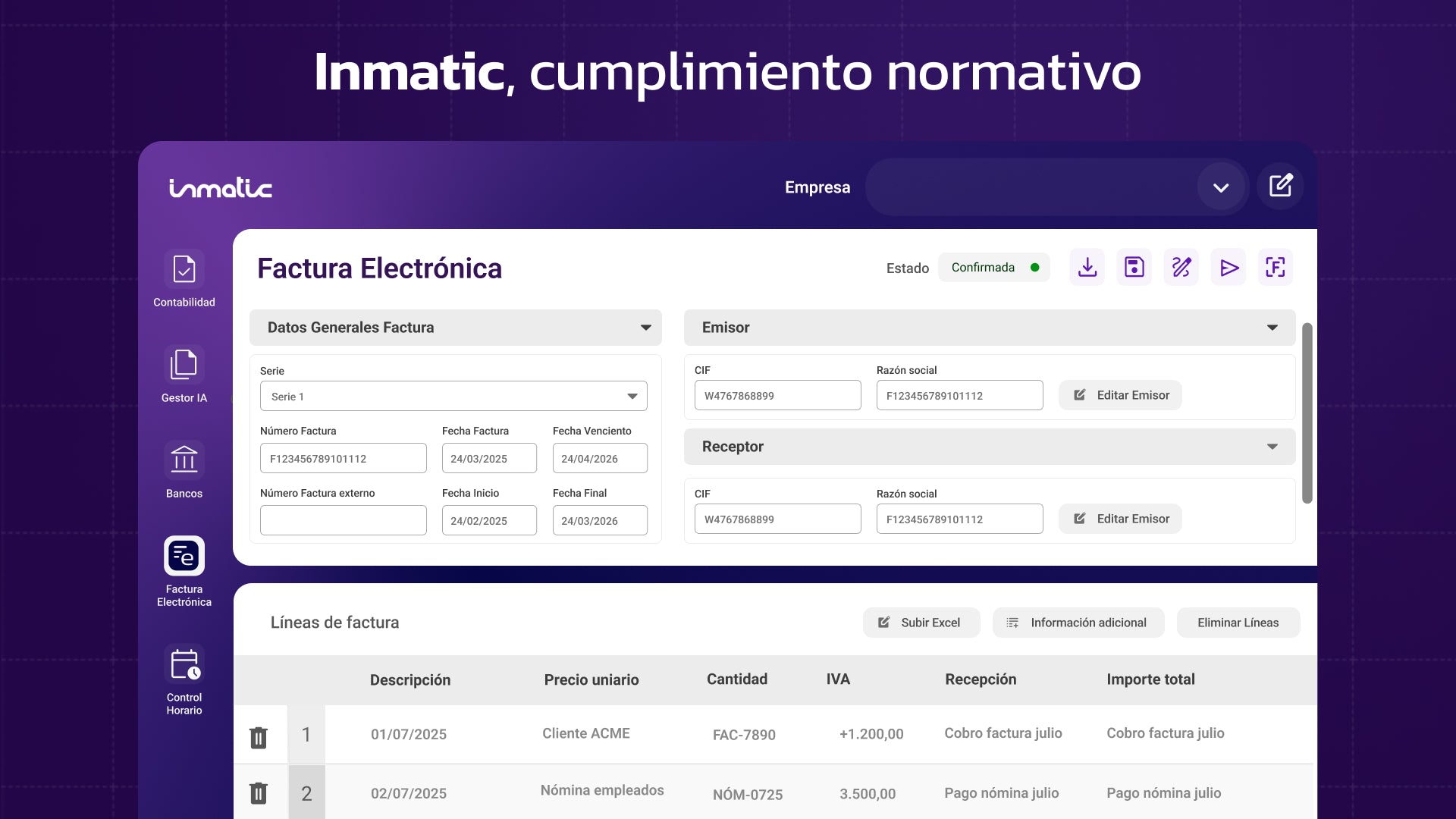 Inmatic - Factura Electrónica