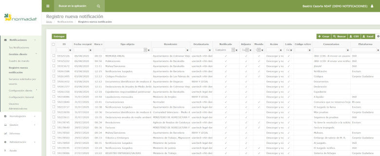 ELON ML, notificaciones electrónicas