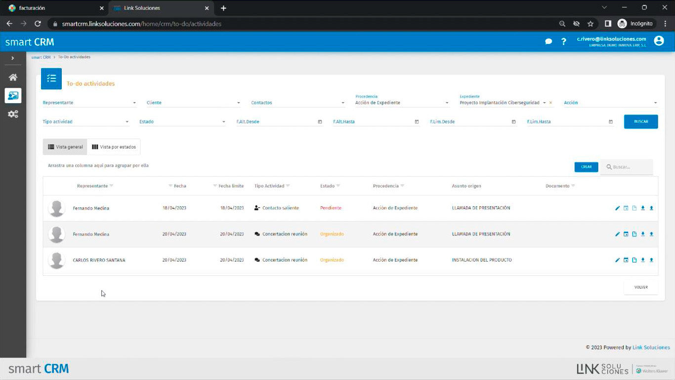 Smart CRM, control de actividades comerciales