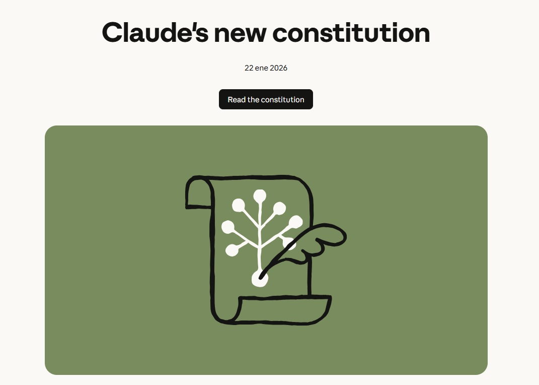Anthropic publica la nueva “constitución” de Claude y refuerza la gobernanza de la IA