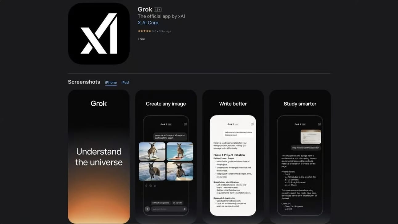 Elon Musk lanza la app de Grok